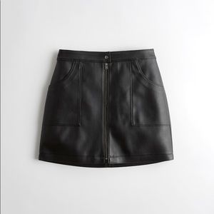 Cute Faux Leather Hollister Mini Skirt